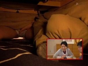 母親と呼ぶにはあまりにも若い女のカラダに欲情し勃起…相手も気持ちは同じでこっそりコタツの中でいちゃいちゃセックス人妻巨乳の無料AV